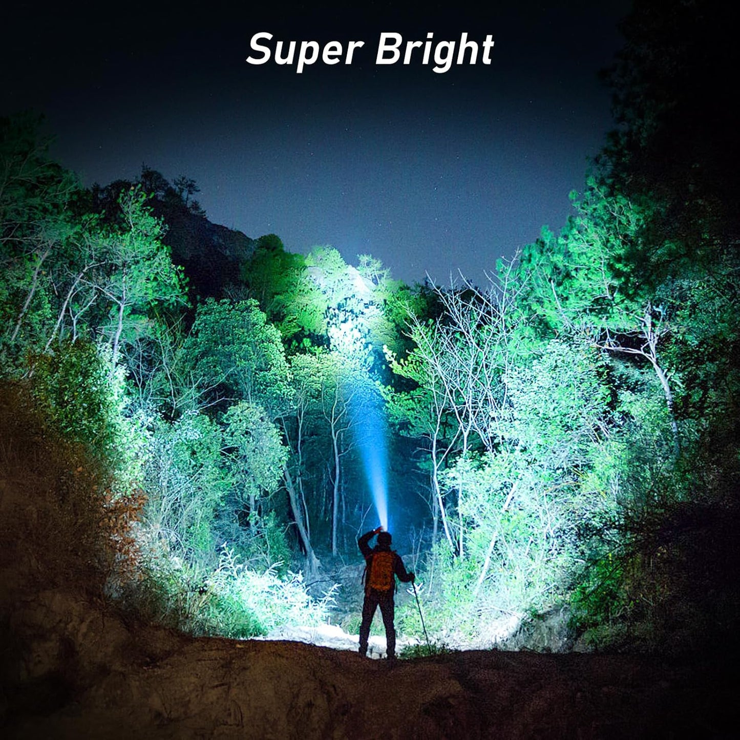 Head Torch Rechargeable, 2000L Super Bright LED Headlamp Headlight with Sensor Control, 6 Light Modes, IPX5 Waterproof, 30 Hrs Runtime for Power Cuts, Emergency, Running, Hiking Etc.