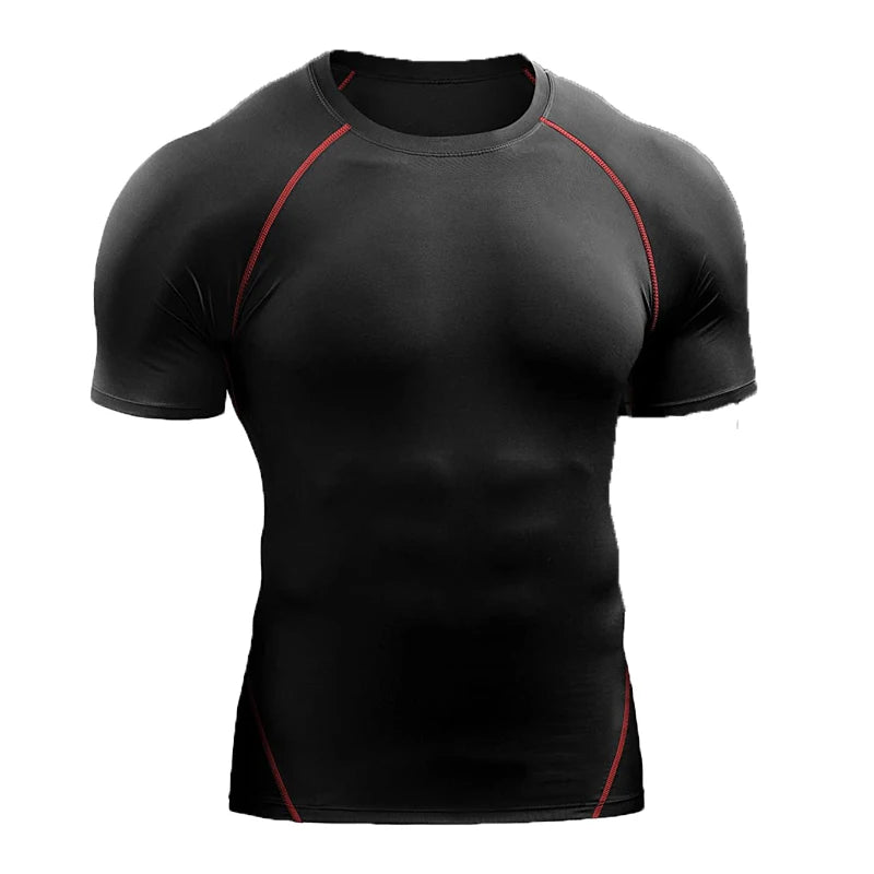 2024 Compression T Shirt Men Summer Sportswear Running T-Shirt Elastic Quick Dry Sport Tops Tee Athletic Gym Workout Shirts Men