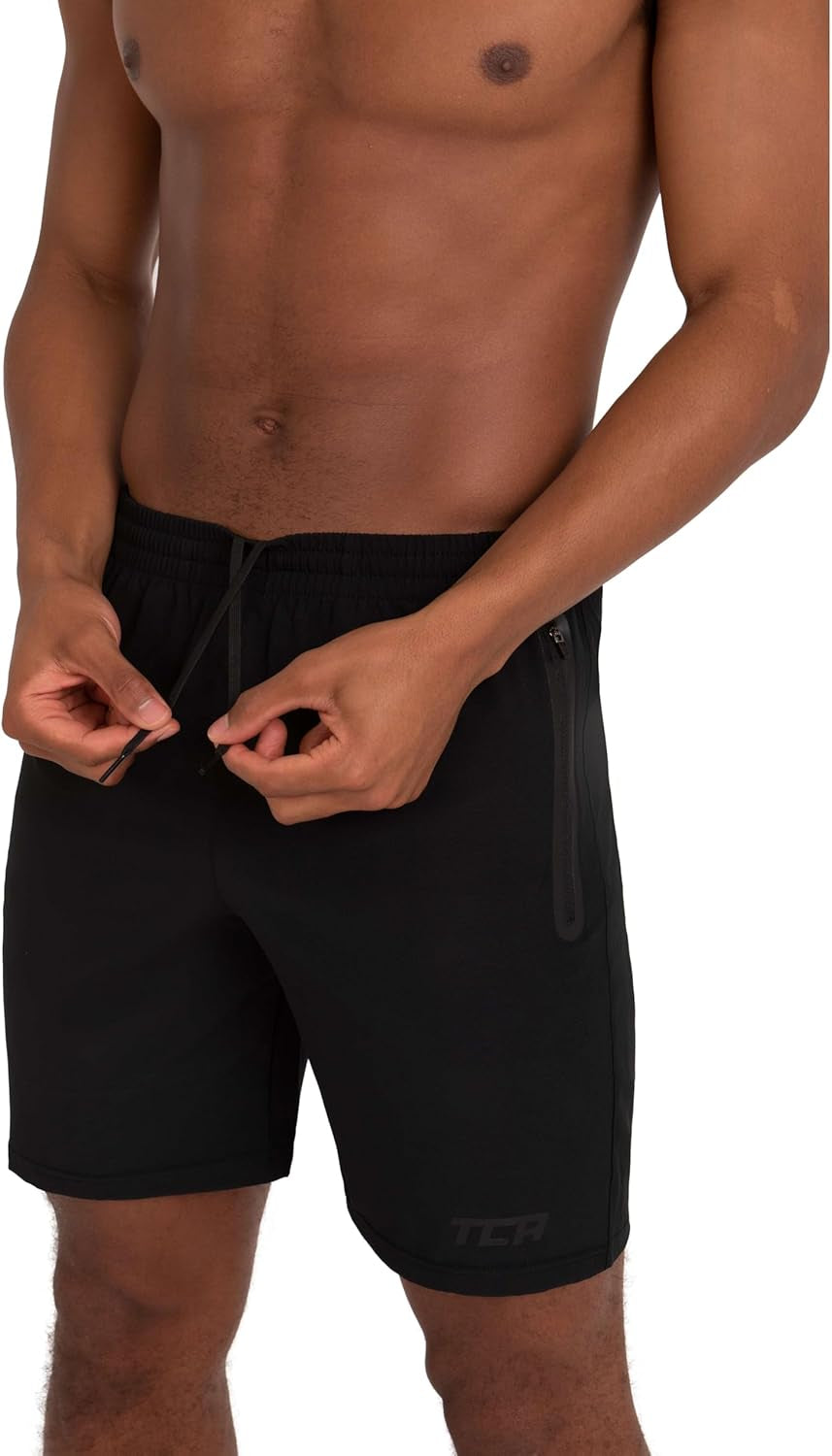 Elite Tech Men Gym Athletic Workout Running Shorts for Men with Zipper Pockets