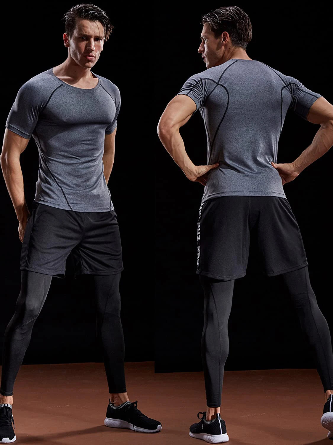 2024 Compression T Shirt Men Summer Sportswear Running T-Shirt Elastic Quick Dry Sport Tops Tee Athletic Gym Workout Shirts Men