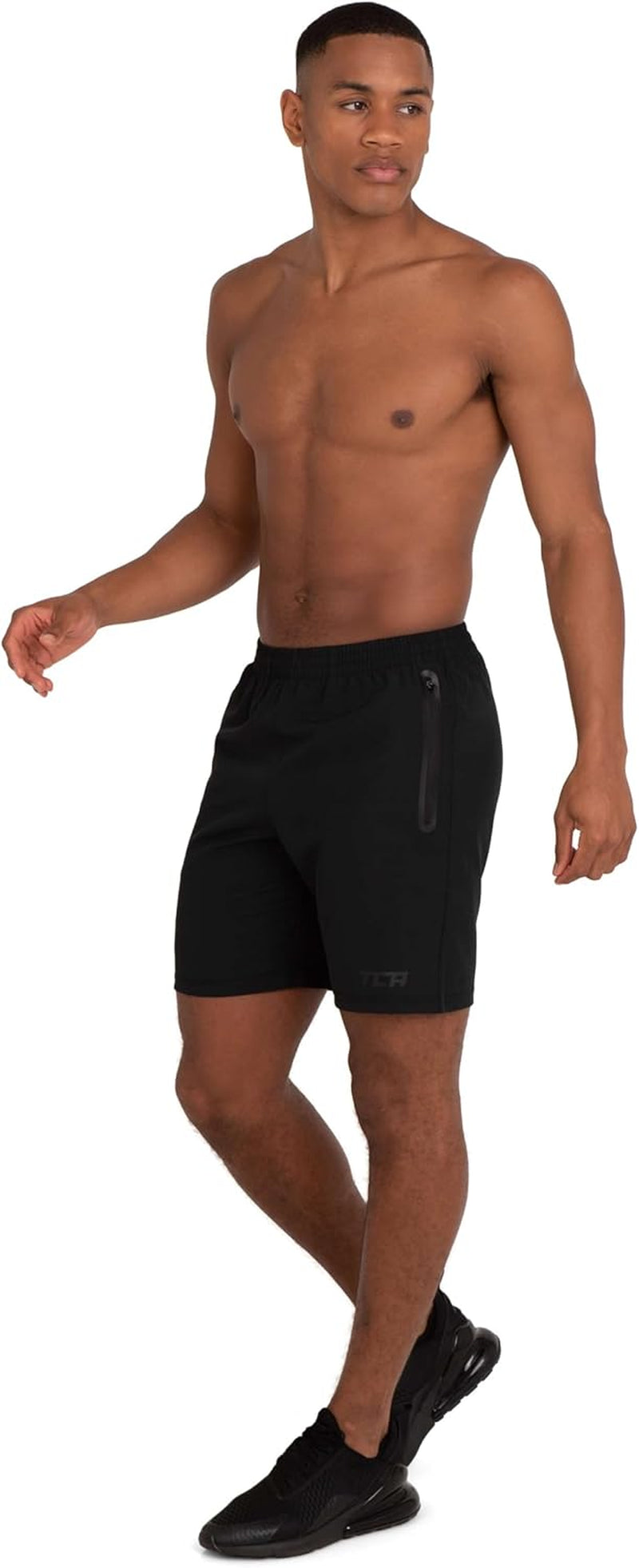 Elite Tech Men Gym Athletic Workout Running Shorts for Men with Zipper Pockets