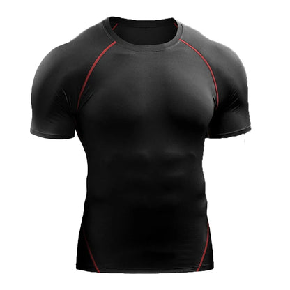 2024 Compression T Shirt Men Summer Sportswear Running T-Shirt Elastic Quick Dry Sport Tops Tee Athletic Gym Workout Shirts Men