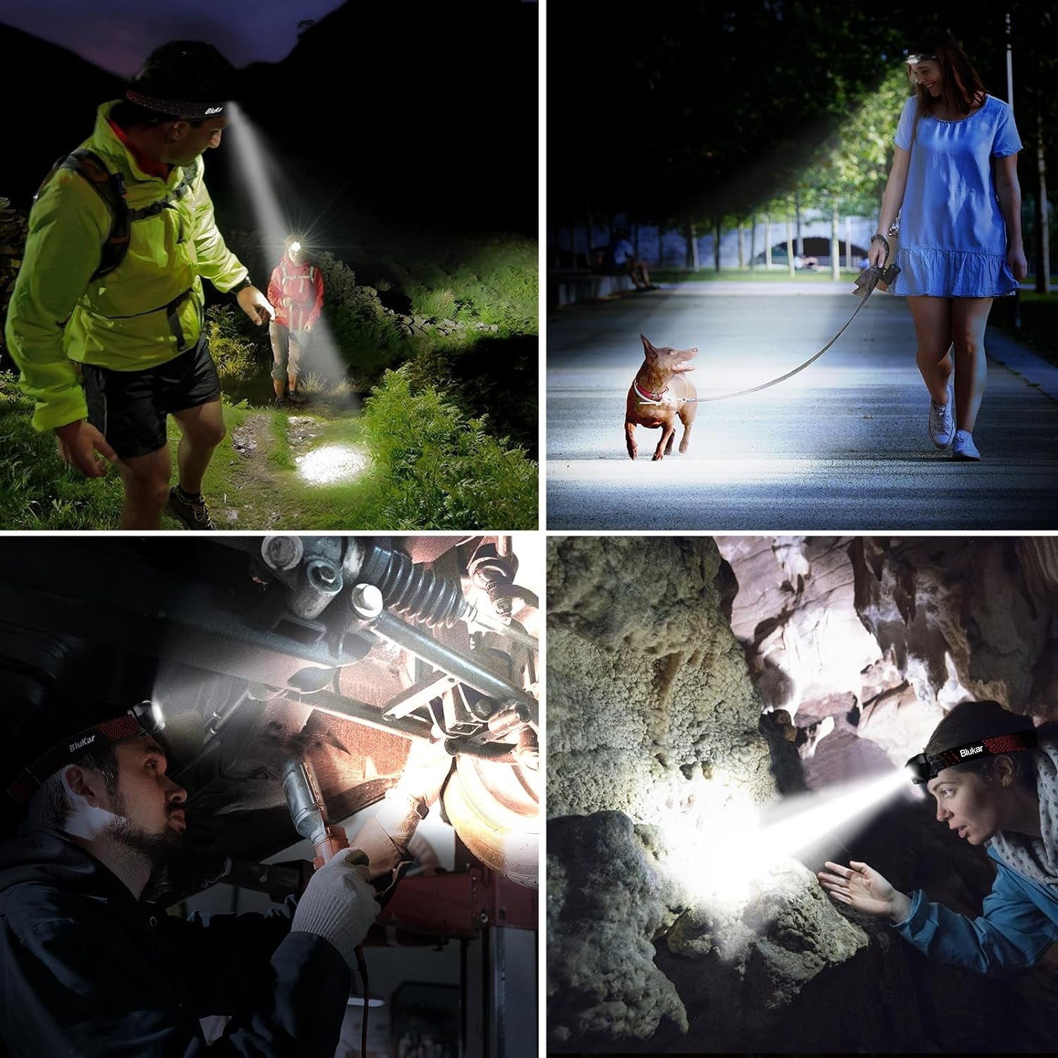 Head Torch Rechargeable, 2000L Super Bright LED Headlamp Headlight with Sensor Control, 6 Light Modes, IPX5 Waterproof, 30 Hrs Runtime for Power Cuts, Emergency, Running, Hiking Etc.