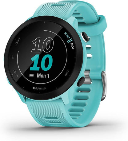 Forerunner 55 GPS 42Mm Running Smartwatch, Easy to Use, Lightweight, Training Guidance, Safety & Tracking Features, Aqua