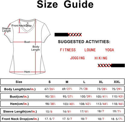 Women'S Workout Running T-Shirt Yoga Fitness V-Neck Short-Sleeve Tops Sports Shirt, 3 Pack