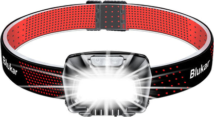 Head Torch Rechargeable, 2000L Super Bright LED Headlamp Headlight with Sensor Control, 6 Light Modes, IPX5 Waterproof, 30 Hrs Runtime for Power Cuts, Emergency, Running, Hiking Etc.